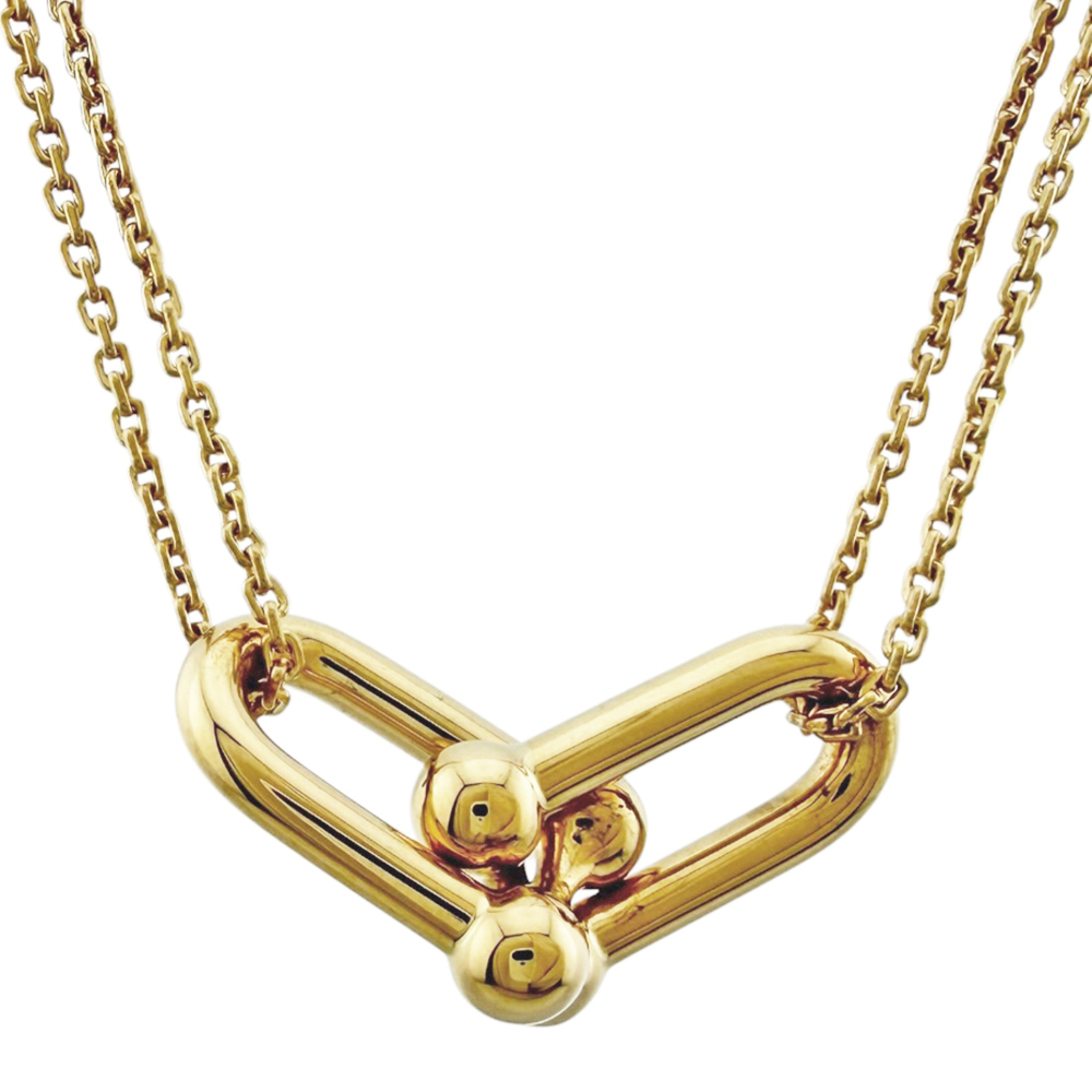 Tiffany HardWear Double Link Pendant Necklace, 18K Yellow Gold, Women's, by &...